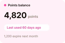 Example points balance unused for 60 days