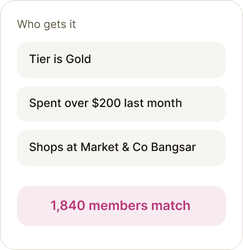 Example segment of Gold members matching 1,840 people