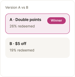 Example comparison of two versions, with the winner marked