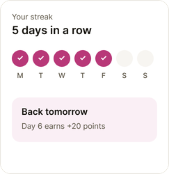 Example five-day streak