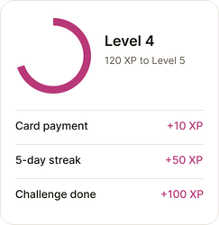 Example level 4, 120 XP from level 5