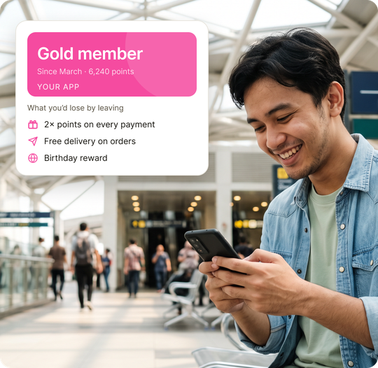 Customer with a Gold member card and its benefits